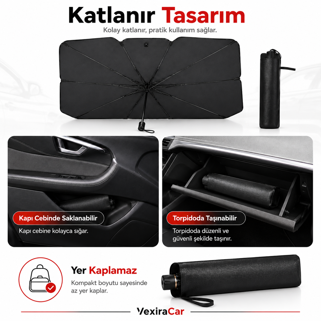Katlanabilir Araç Ön Cam Güneşliği