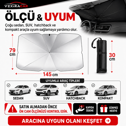 Katlanabilir Araç Ön Cam Güneşliği