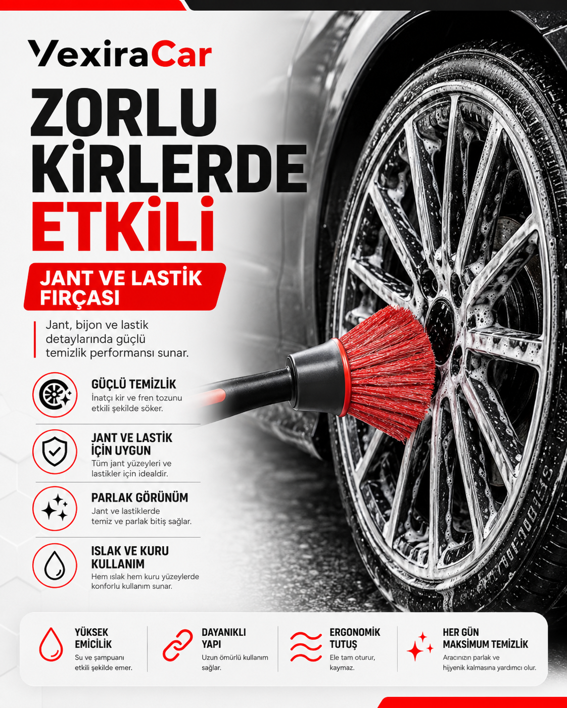 Premium 4'lü Detay Fırça Seti